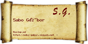Sabo Gábor névjegykártya